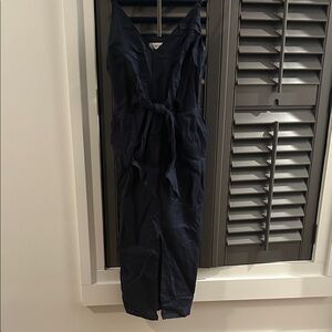 Reiss Midnight Blue Linen Maxi Dress